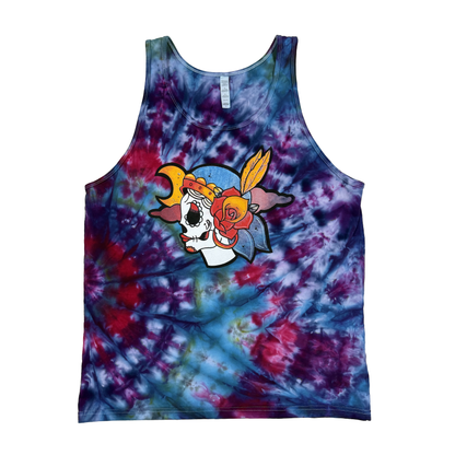 Sugar Skull Tie Dye Tank - Large