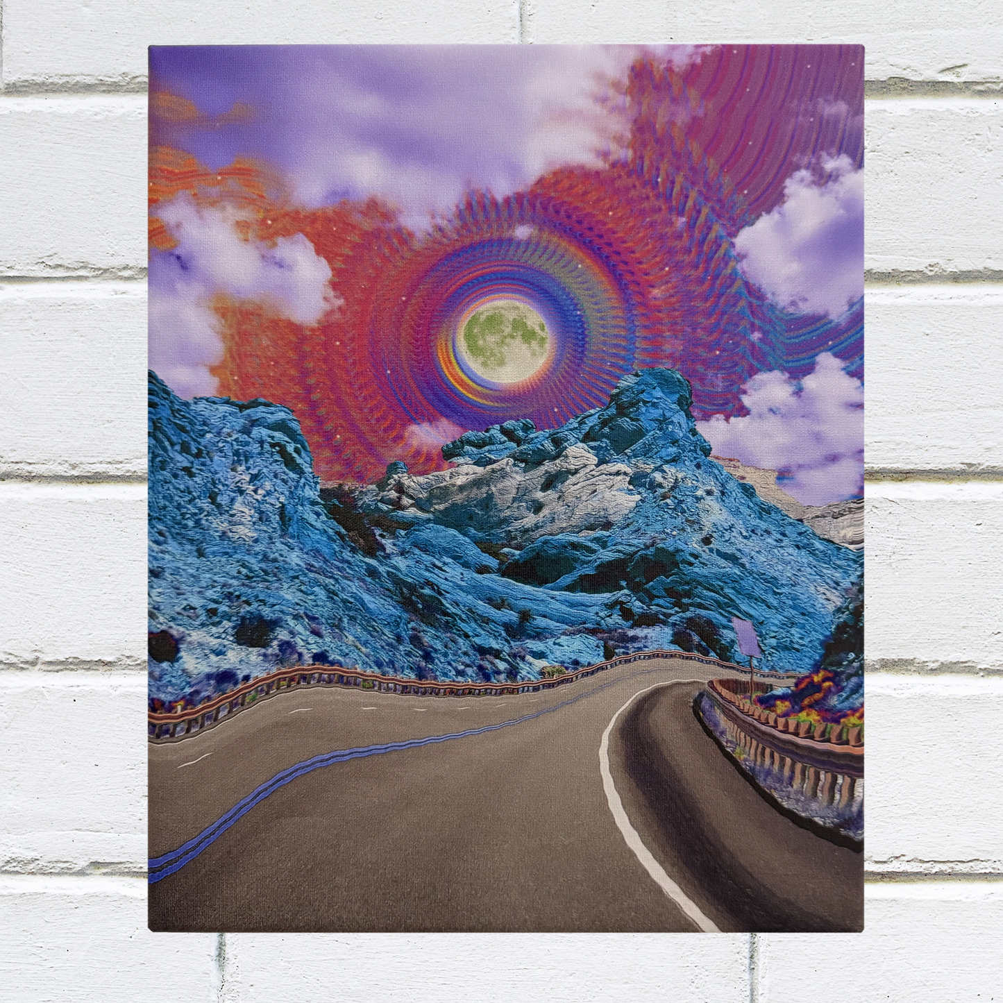Moon Desert Road Canvas