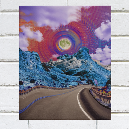 Moon Desert Road Canvas