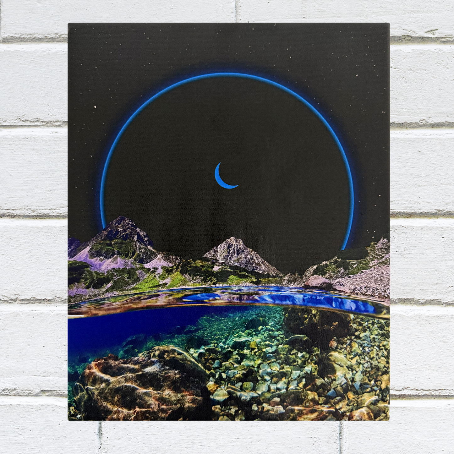 Crescent Moon Lake Canvas