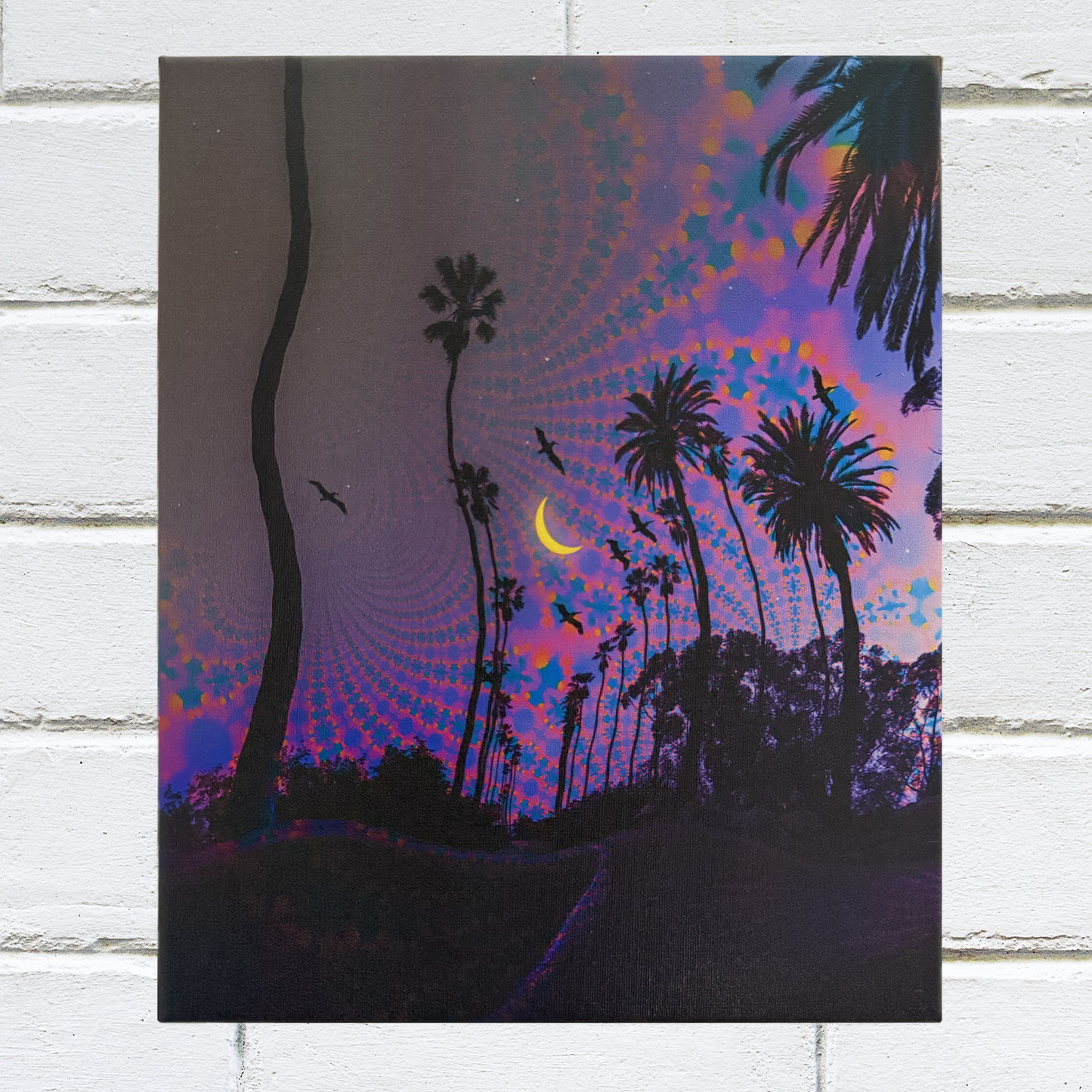 Palm Crescent Moon Canvas