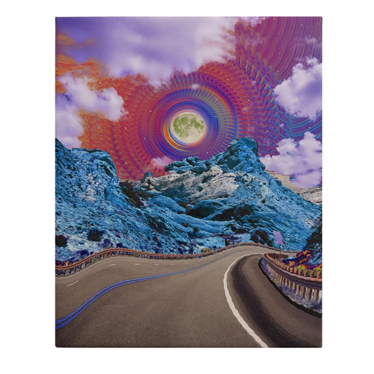 Moon Desert Road Canvas