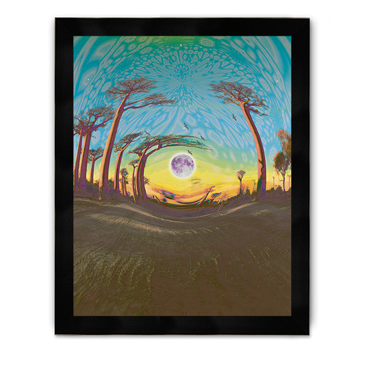 Forest Swirl Moon Framed Poster