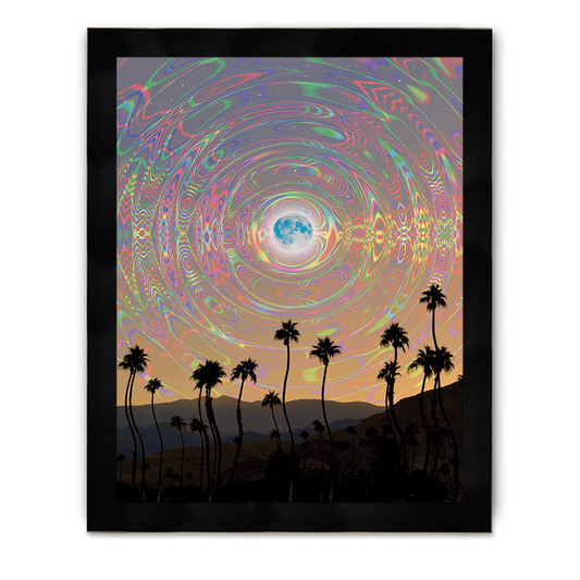 Sunset Moon Swirl Framed Poster