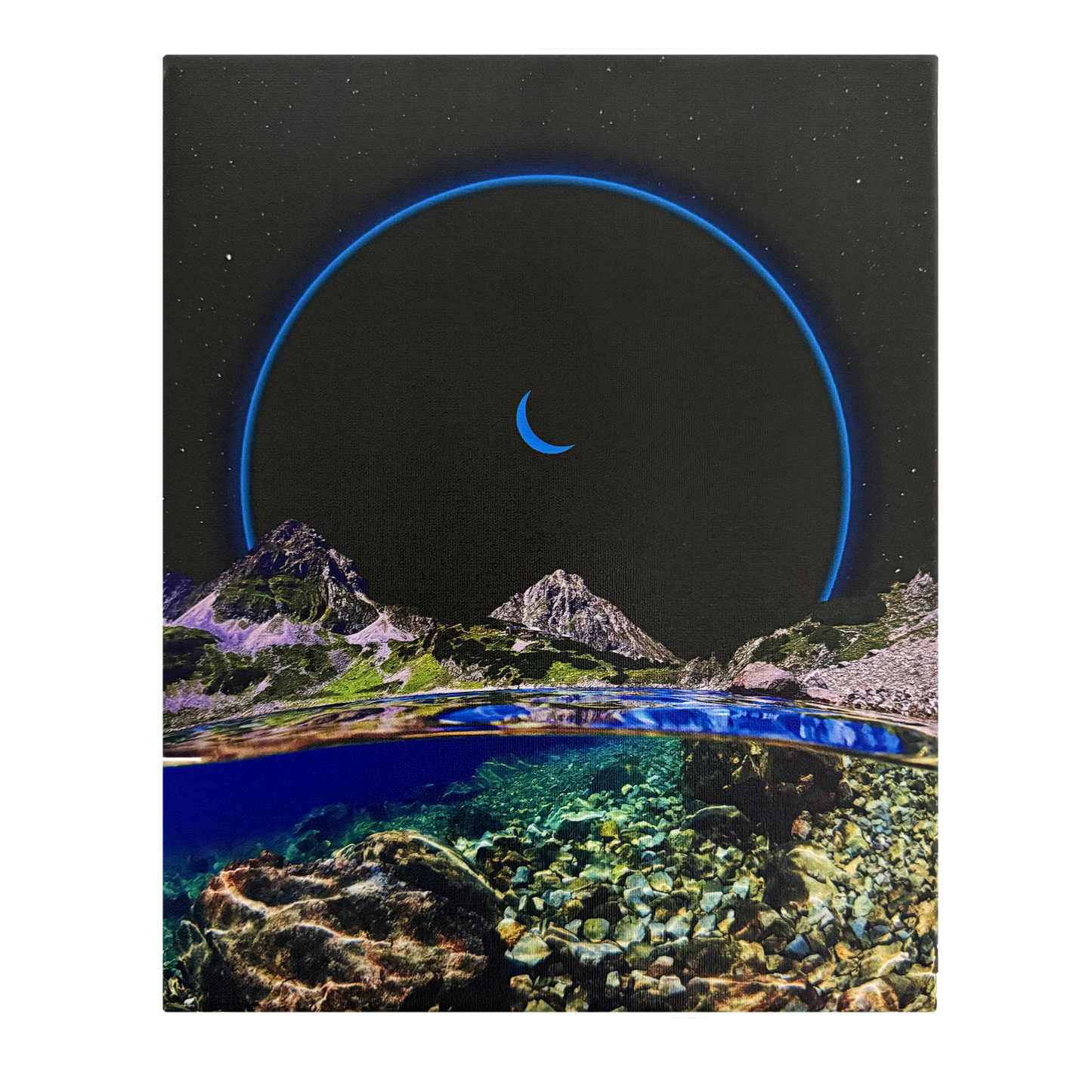Crescent Moon Lake Canvas