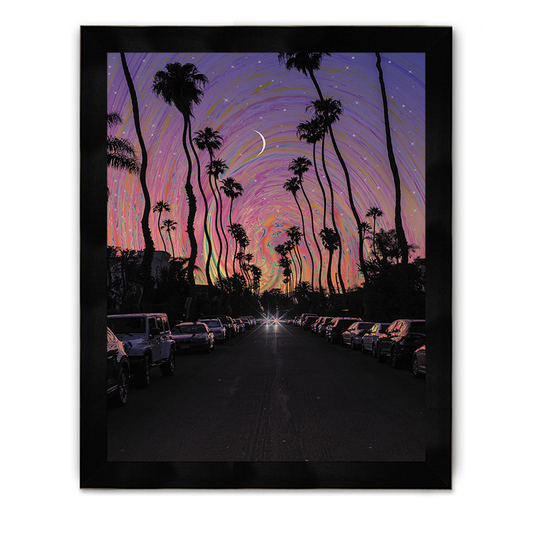 Palms Sunset Framed Poster