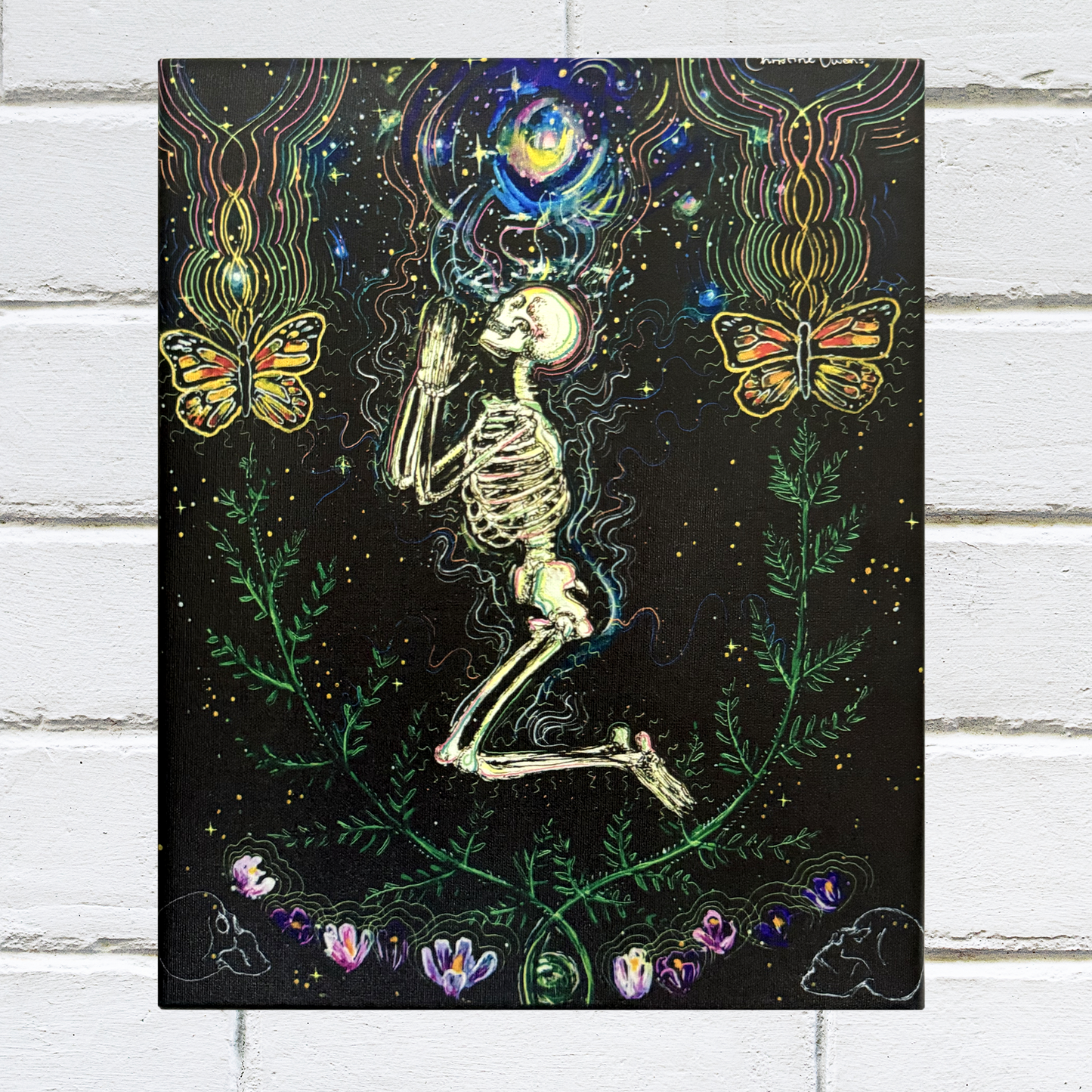 Skeleton Pray Canvas