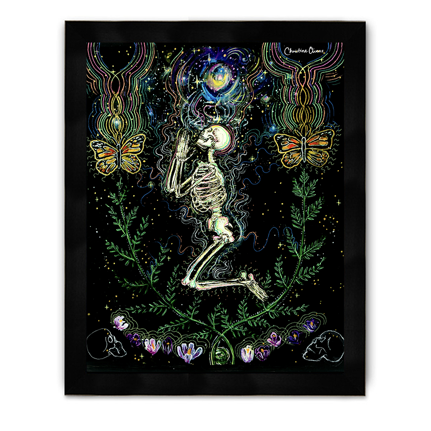 Skeleton Pray Framed Poster
