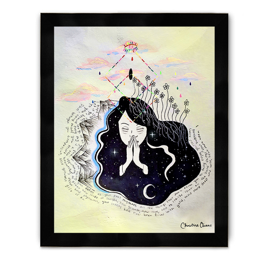 Space Pray Framed Poster