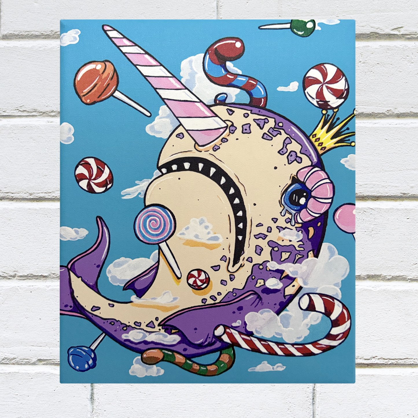 Candy Narwhal Canvas