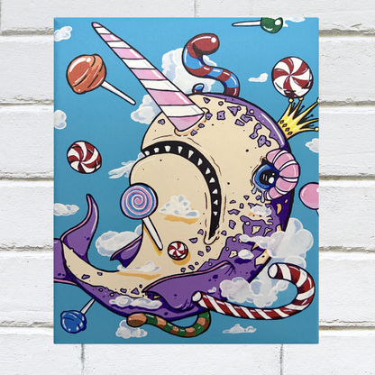 Candy Narwhal Canvas