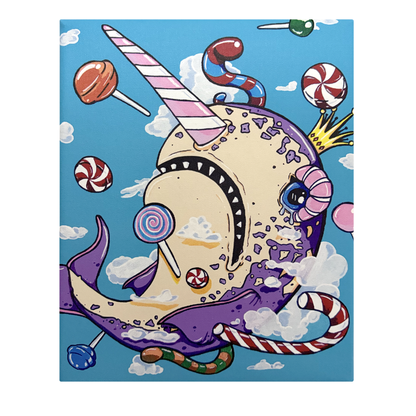 Candy Narwhal Canvas