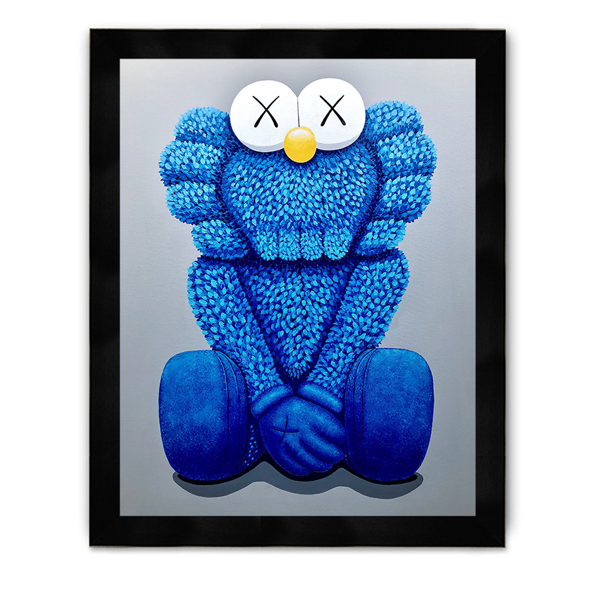 1 Bear Blue Framed Poster